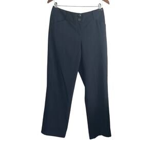 Talbots Women Wool Blend Pants‎ Straight Leg Stretch 8 Black Classic Career